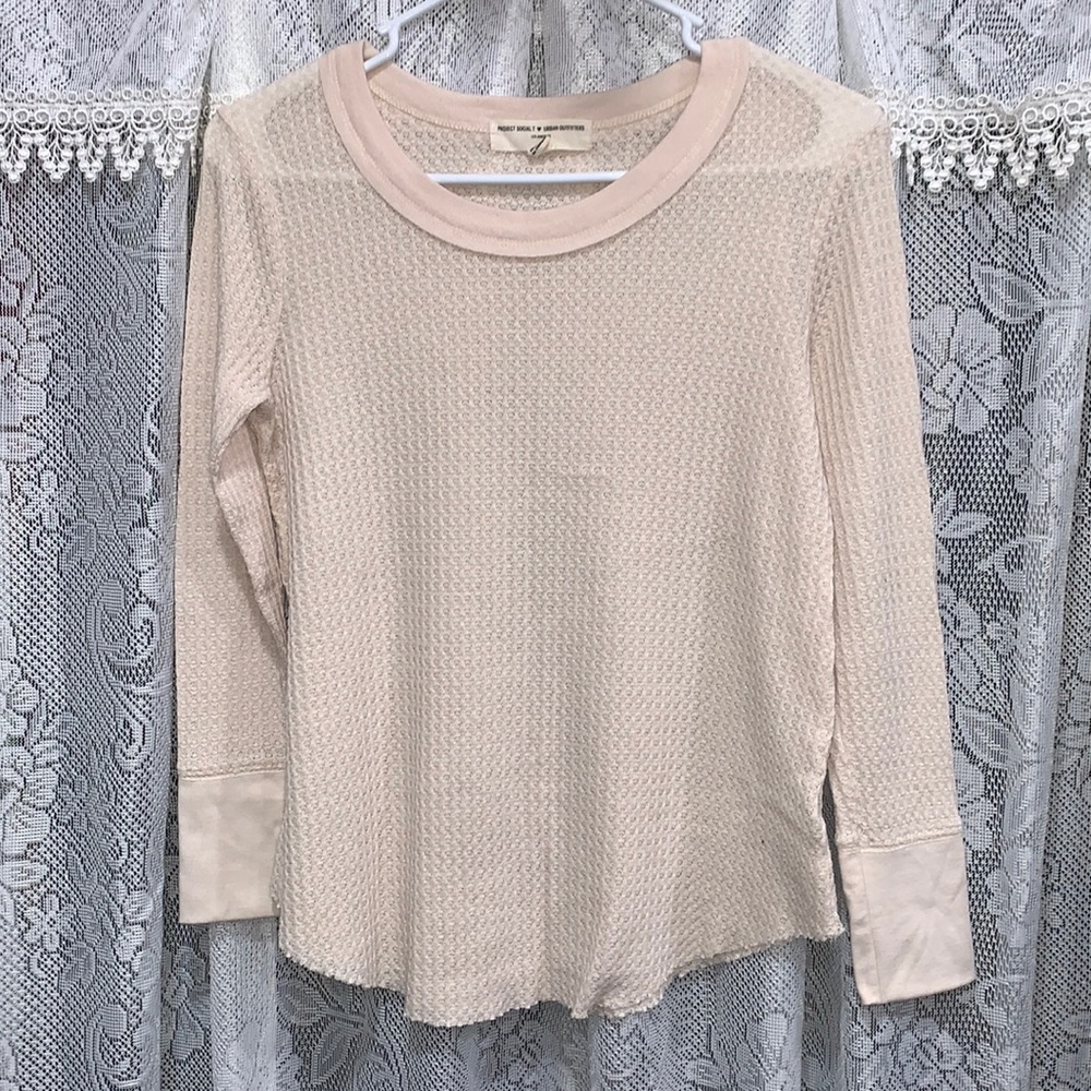 Cream long sleeve top